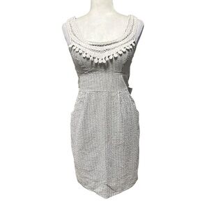 SEQUIN HEARTS Seersucker Stripes Down Junior Sleeveless Dress